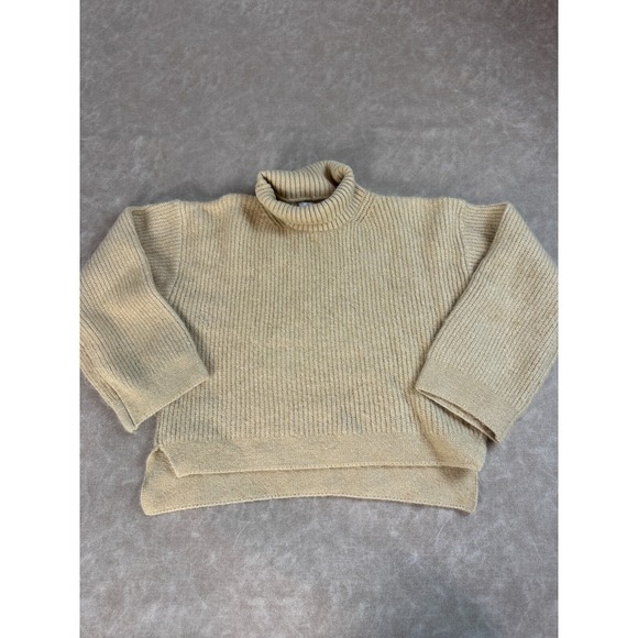 Topshop Sweaters - Topshop Women Knit Roll Neck Crop Long Sleeve Pullover Light Brown Sweater M